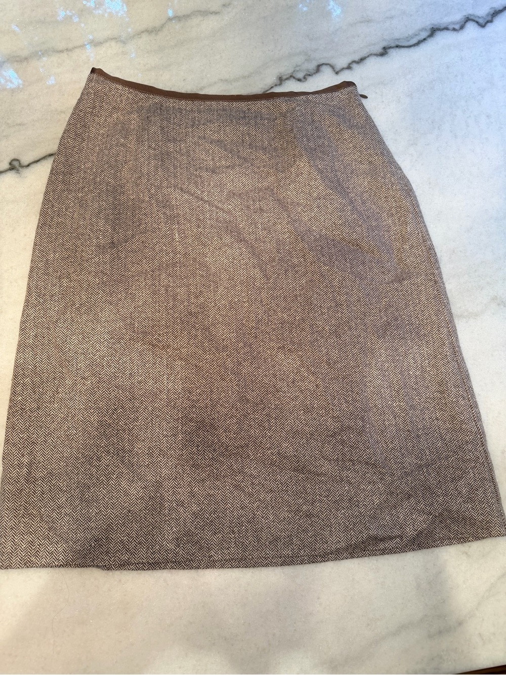 Liz Claiborne Brown Herringbone A-Line Skirt